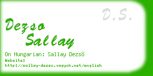 dezso sallay business card