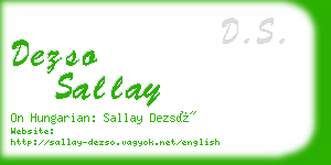 dezso sallay business card